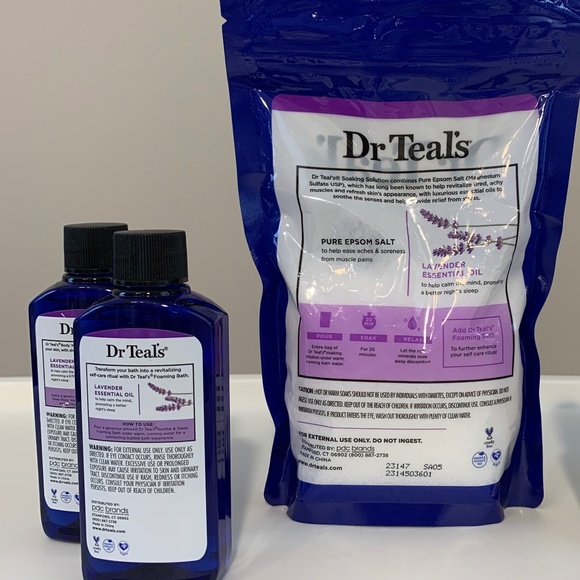 Dr Teal's Lavender Set - 2 x Foaming Bath and 1 x Epsom Salt NEW - Picture 2 of 2